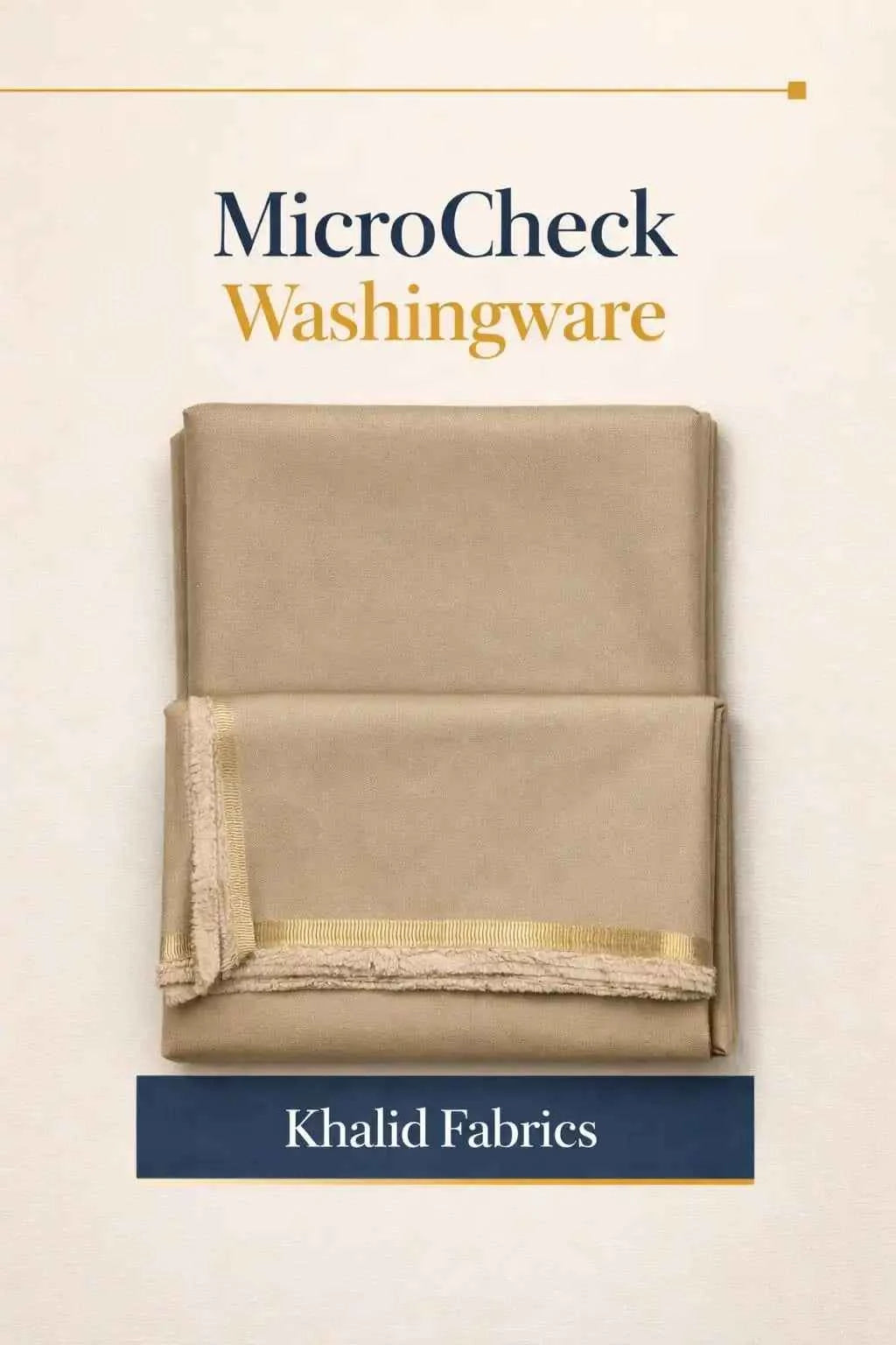 Khalid Fabrics Premium MicroCheck Wash & Wear Suit – Elegant Light Brown