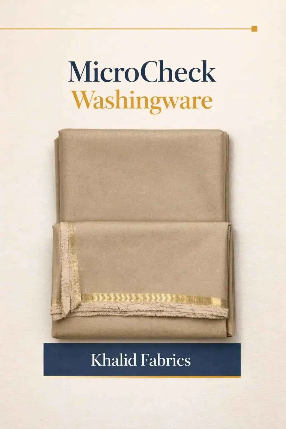 Khalid Fabrics Premium MicroCheck Wash & Wear Suit – Elegant Light Brown