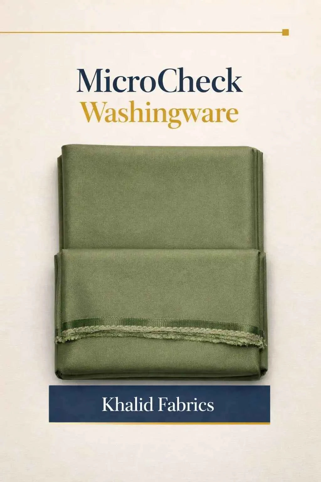 Khalid Fabrics Premium MicroCheck Washingwear Suit – Sophisticated Olive Green