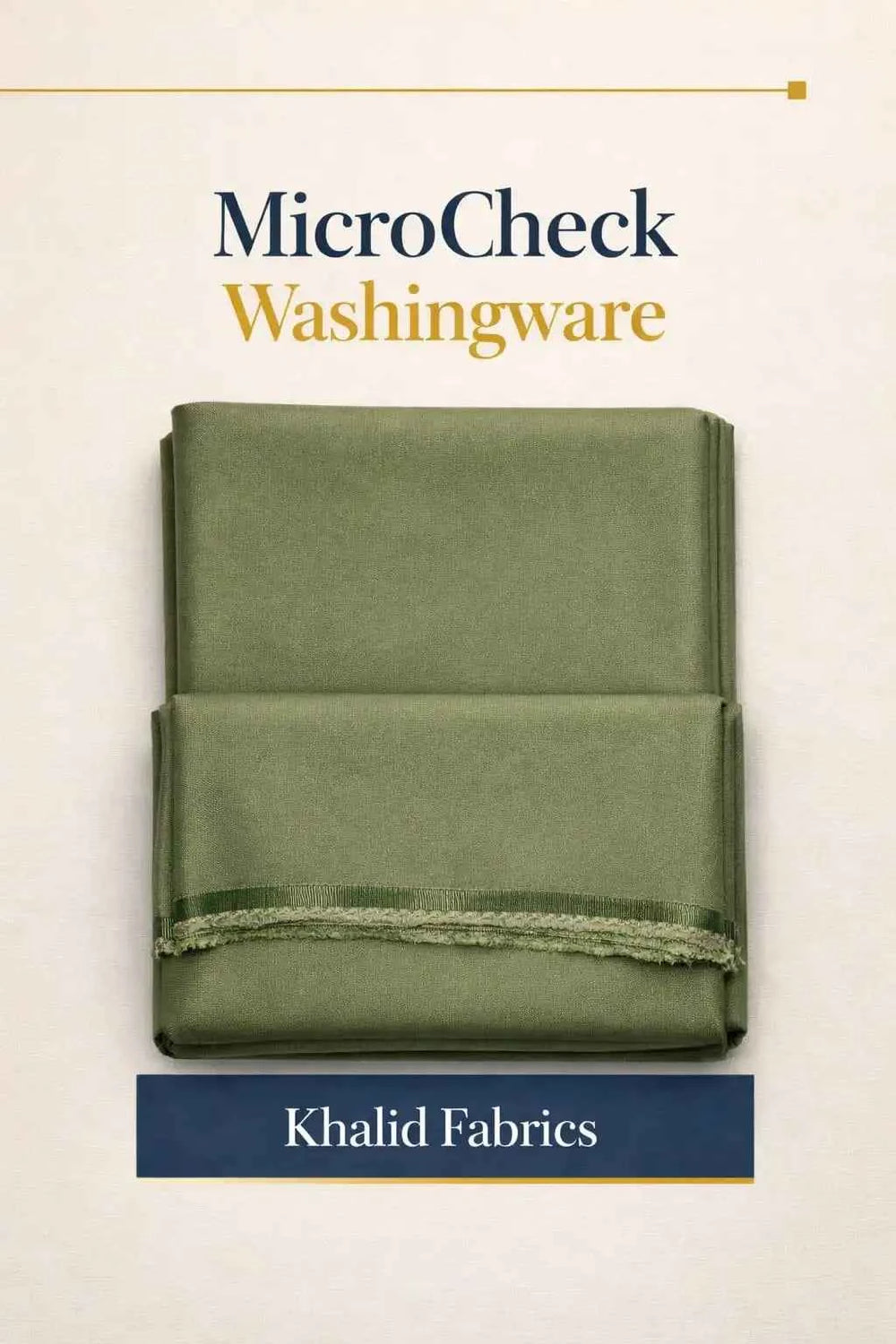 Khalid Fabrics Premium MicroCheck Washingwear Suit – Sophisticated Olive Green
