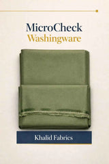 Khalid Fabrics Premium MicroCheck Washingwear Suit – Sophisticated Olive Green