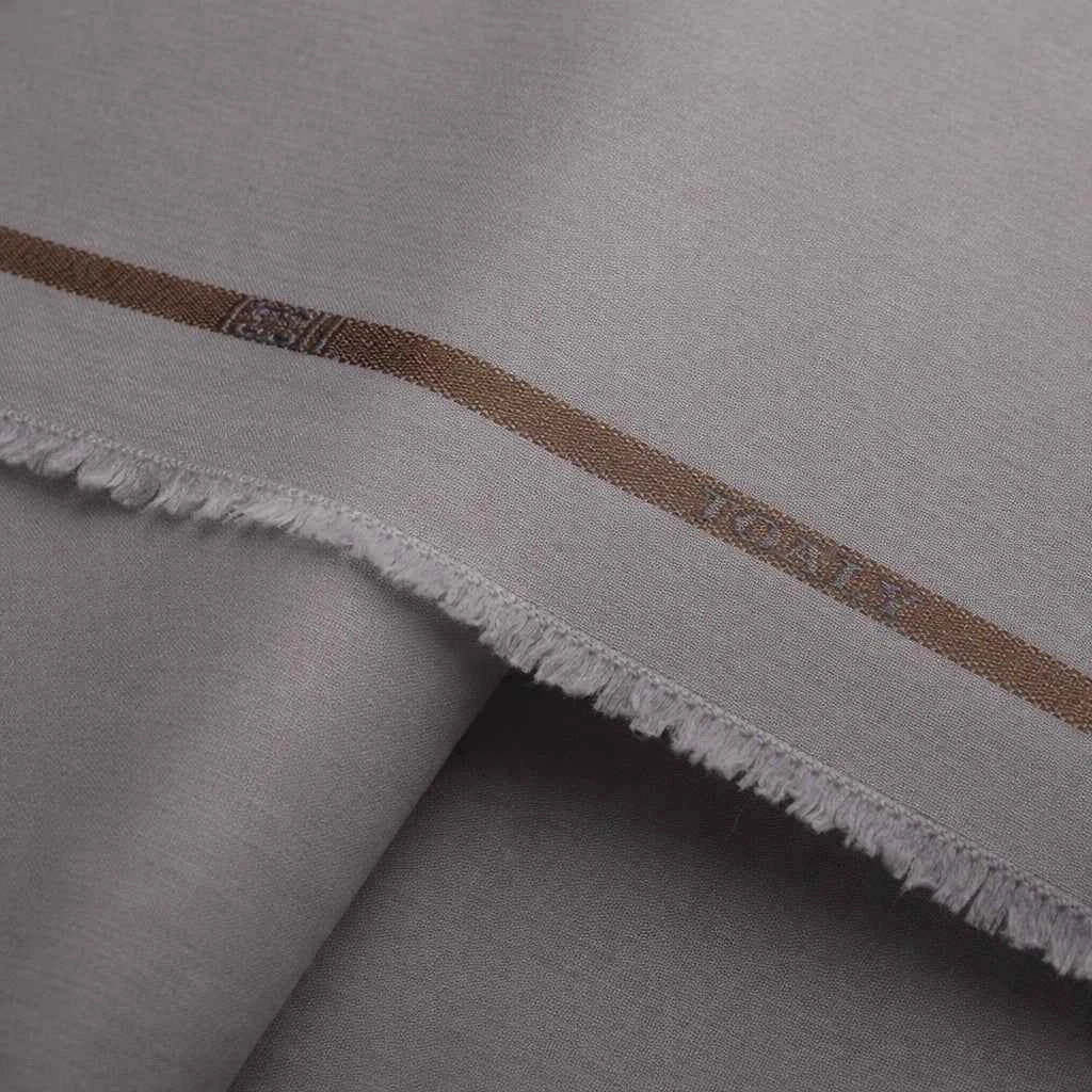 Premium Silver Grey Unstitched Italy Boski Suit for Men