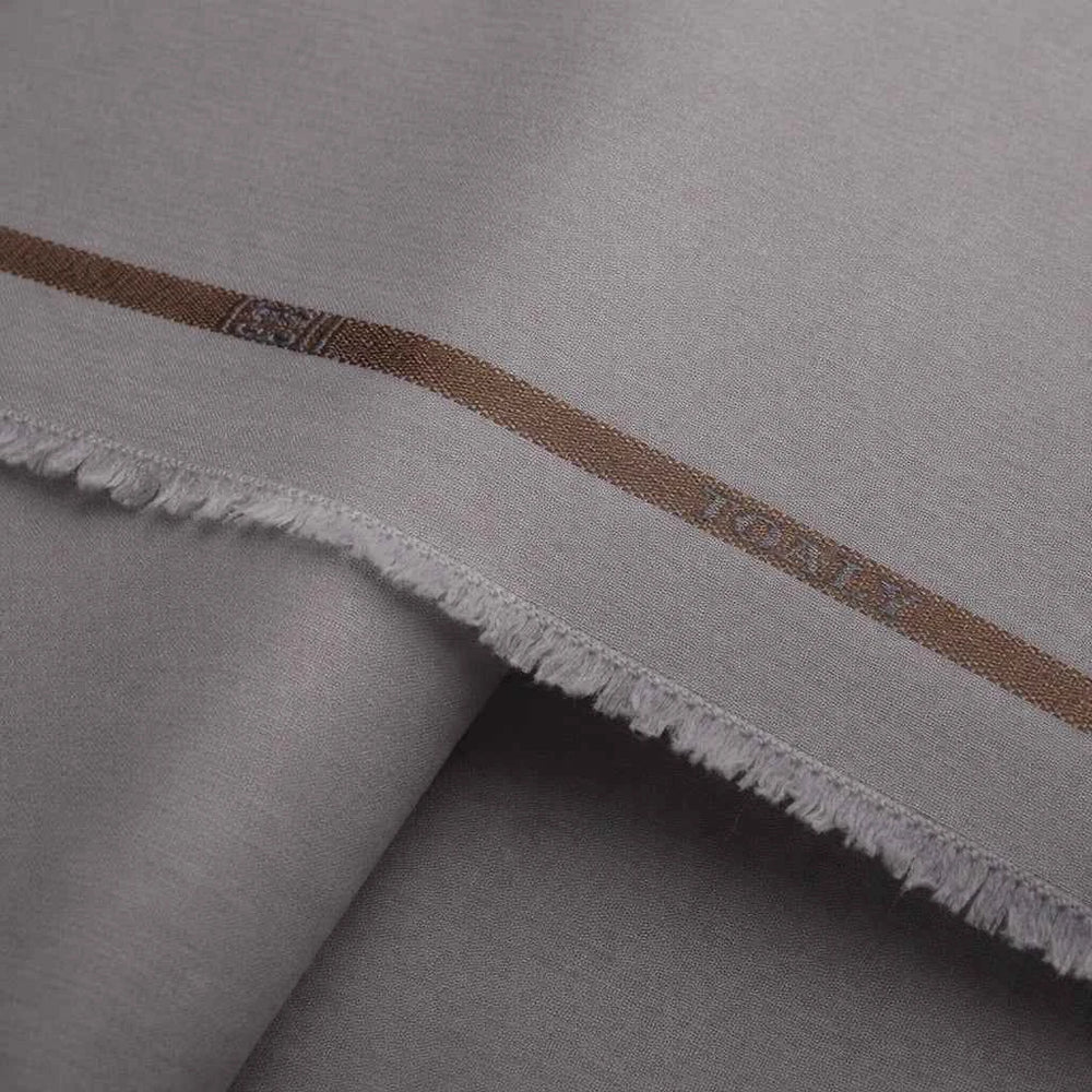 Premium Silver Grey Unstitched Italy Boski Suit for Men