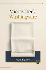 Khalid Fabrics Premium MicroCheck Wash & Wear Suit – Crisp White