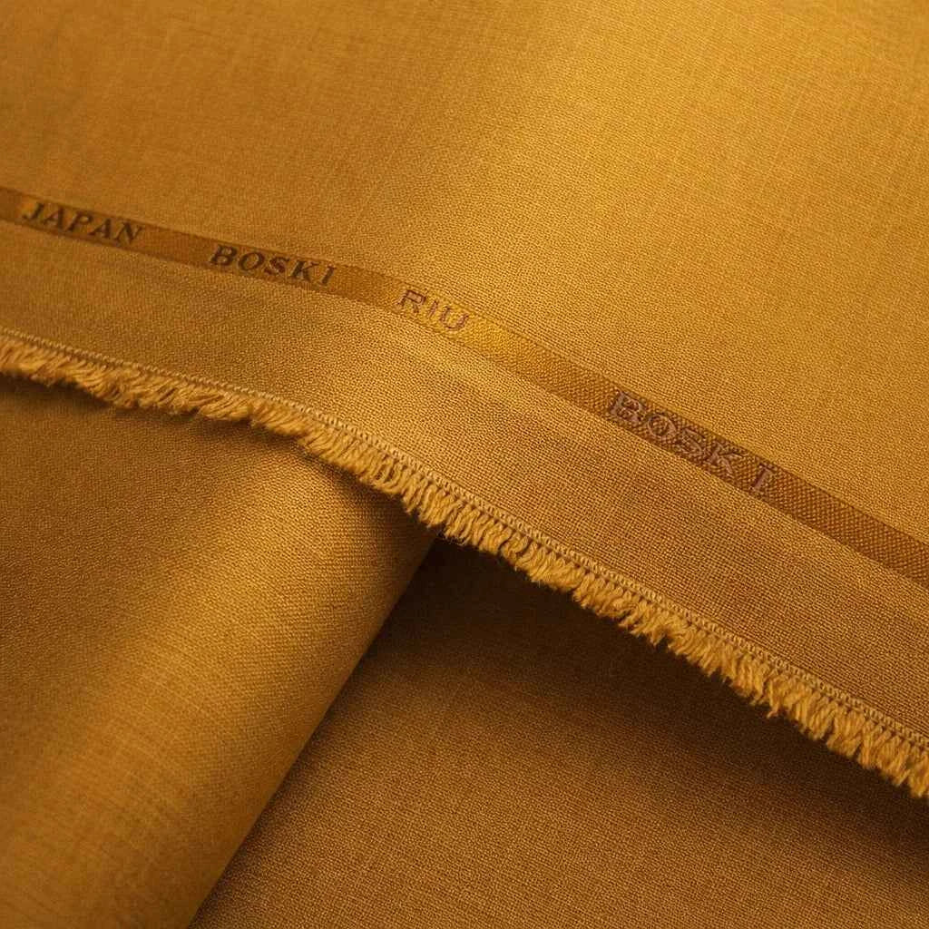Premium Mustard Gold Japan Boski RIU – Luxury Unstitched Men’s Suit