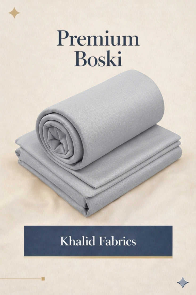 Premium Japani Boski Fabric for Men - Pure White Quality