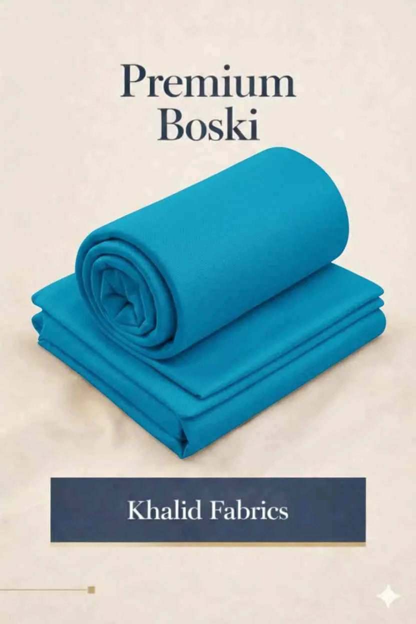 Premium Electric Blue Boski Fabric – Luxury Unstitched Men