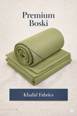 Premium Olive Green Unstitched Boski Suit