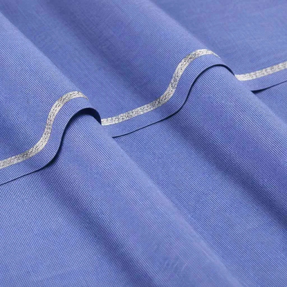 Khalid Fabrics Premium MicroCheck Washingwear – Elegant Royal Blue