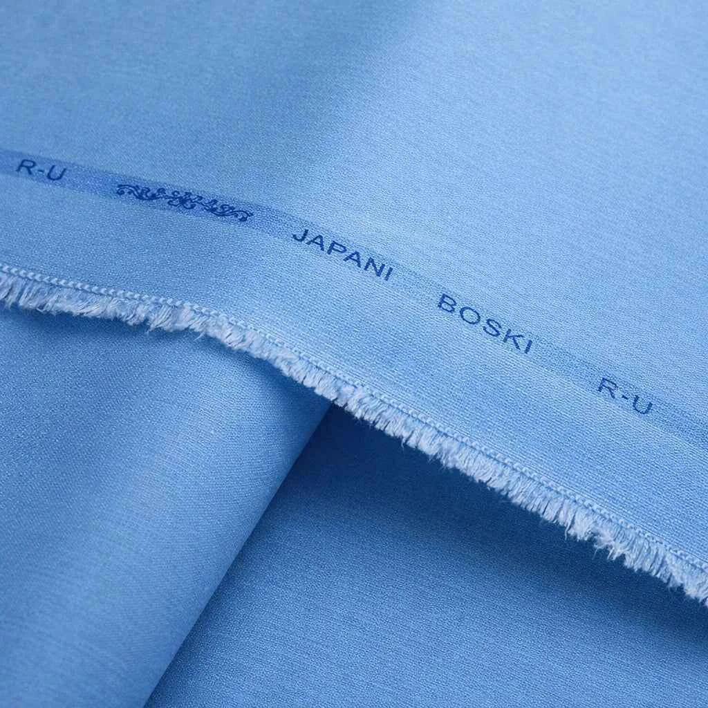 Premium Sky Blue Original Japani Boski R-U Unstitched Men’s Suit Fabric